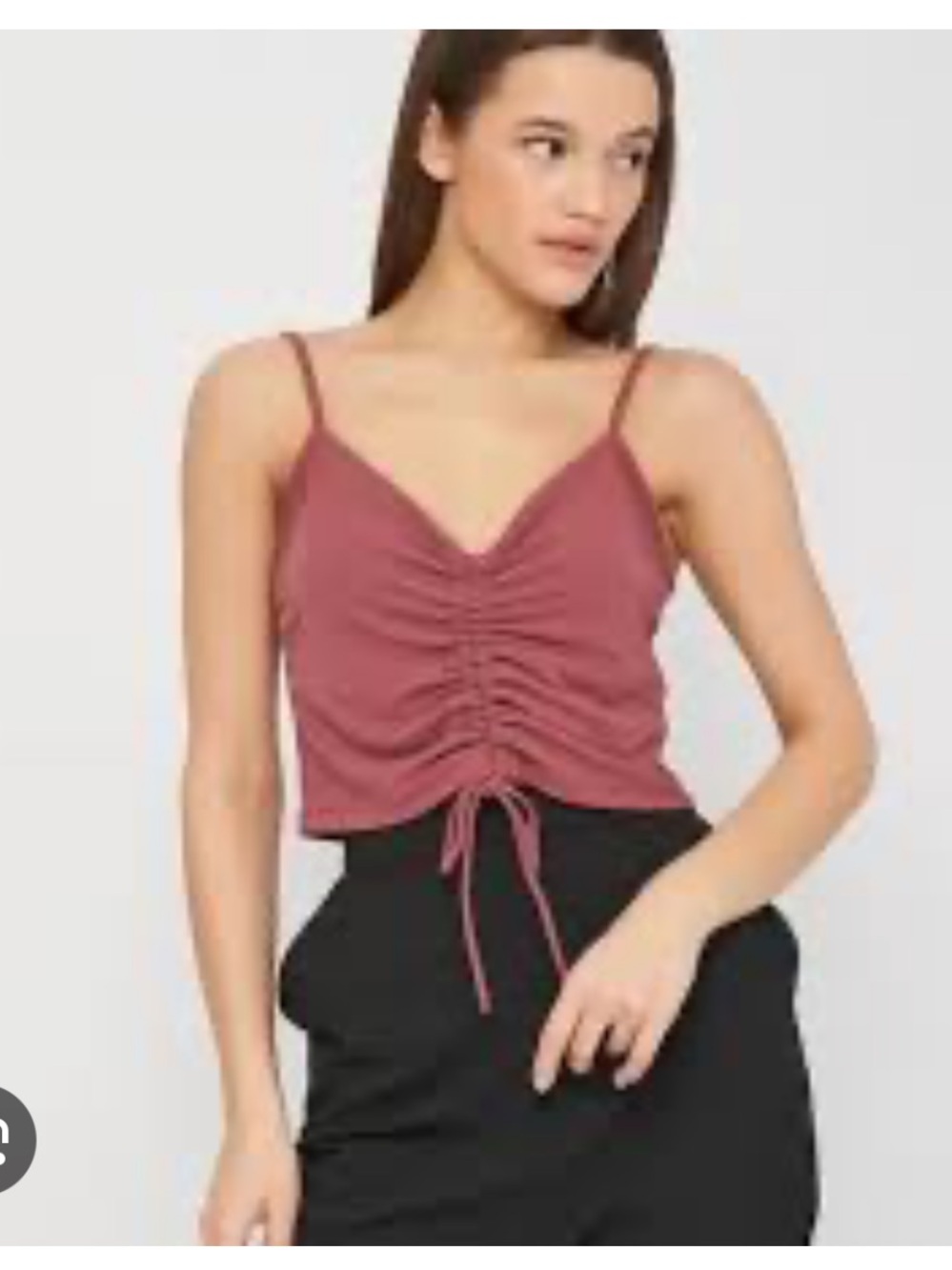 SO Mauve Ruched Drawstring Cami Top - Picture 1 of 6